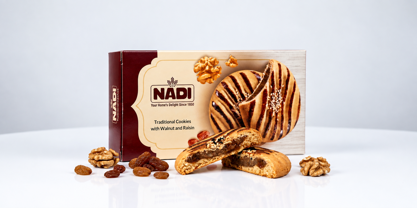 Nadi traditionel Cookies med Valnød & rosin 200gr x 25 - Billede 1