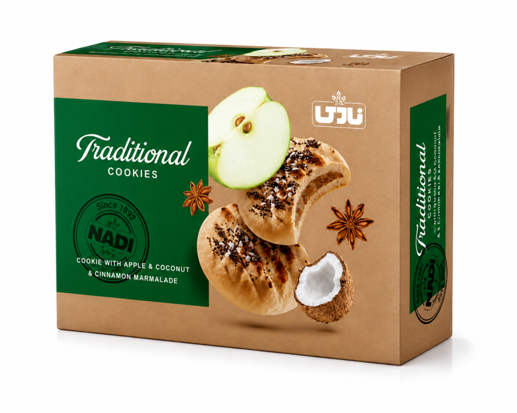 Nadi Cookies Æble, Kanel & Kokosnød 500gr x 12